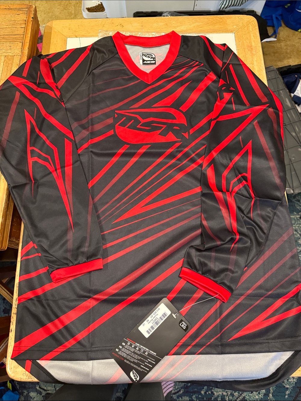 MSR Men's Long Sleeve Red & Black Graphic Performance Jersey